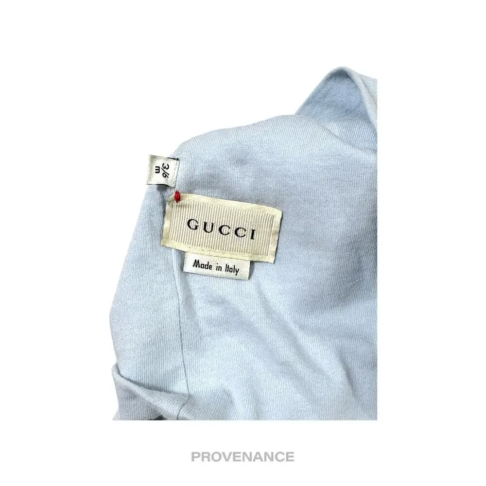 🔴 Gucci Web Baby Hat and Bib Set - Powder Baby Blue 3/6m